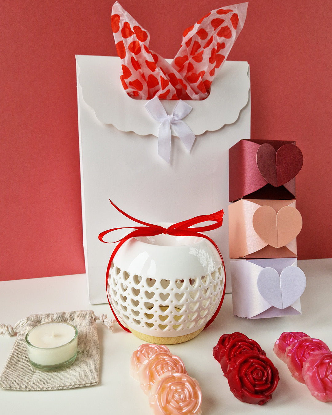 Coffret fondants Saint Valentin avec brûleur AMOUR