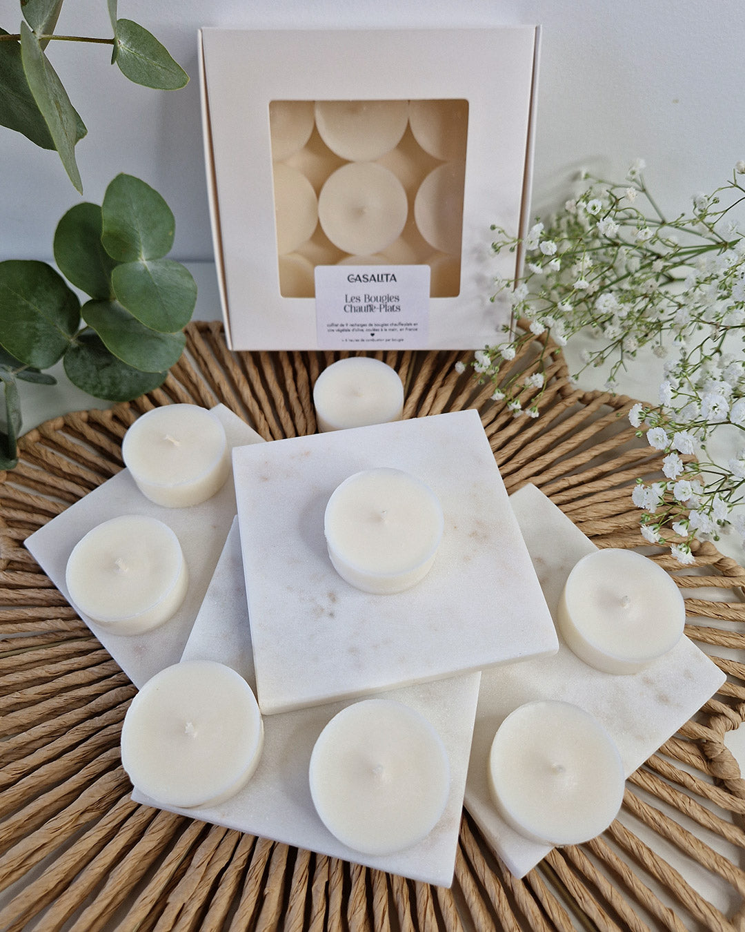 Coffret de 9 recharges bougies chauffe-plat