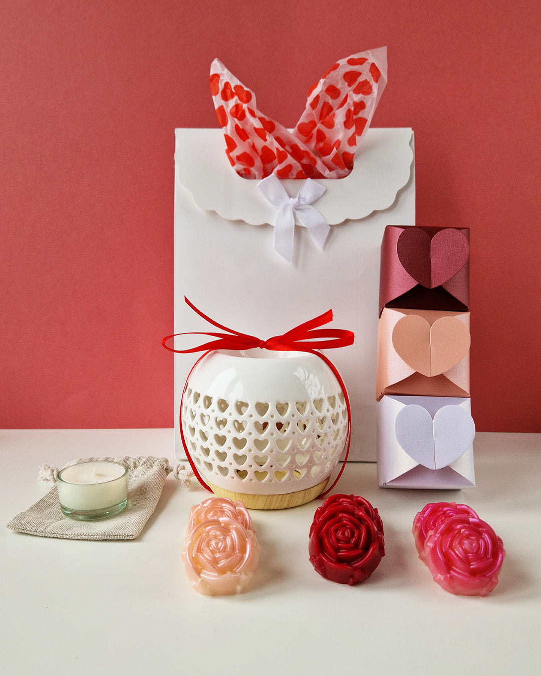 Coffret fondants Saint Valentin avec brûleur AMOUR